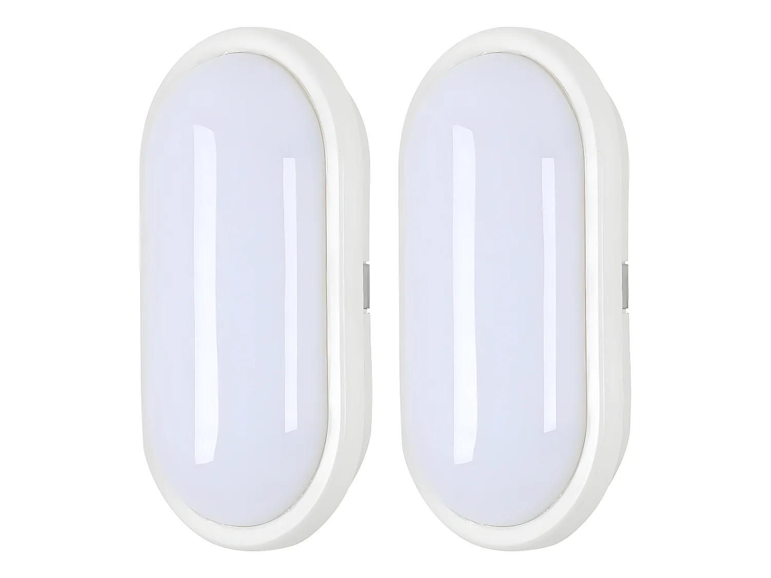 2 stuks LED Ovaal plafondlicht, 21*11.2*5,7 cm, wit, voor waterdichte badkamer IP54 Koud Wit 6000K