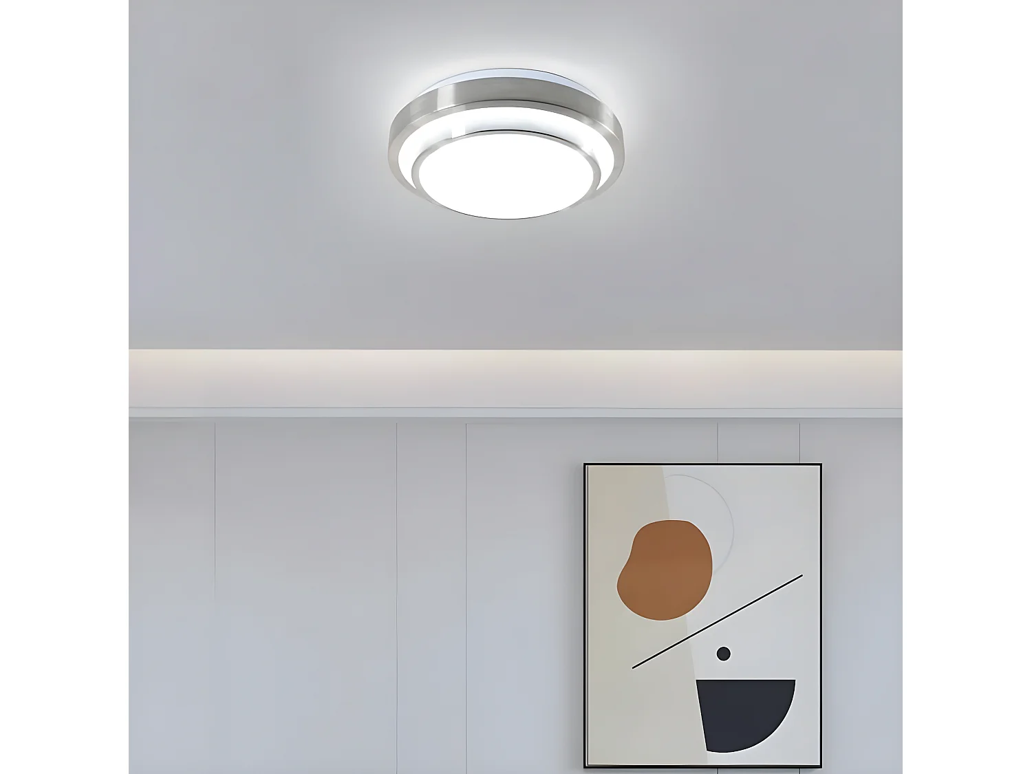 Moderne runde LED-Deckenleuchte, weiß, 29 x 8 cm, Kaltweiß 6000 K, 24 W für Wohnzimmer und Schlafzimmer