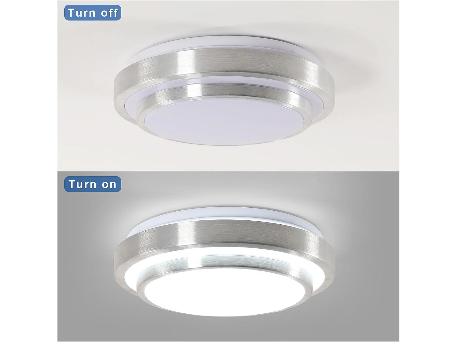 Moderne runde LED-Deckenleuchte, weiß, 29 x 8 cm, Kaltweiß 6000 K, 24 W für Wohnzimmer und Schlafzimmer