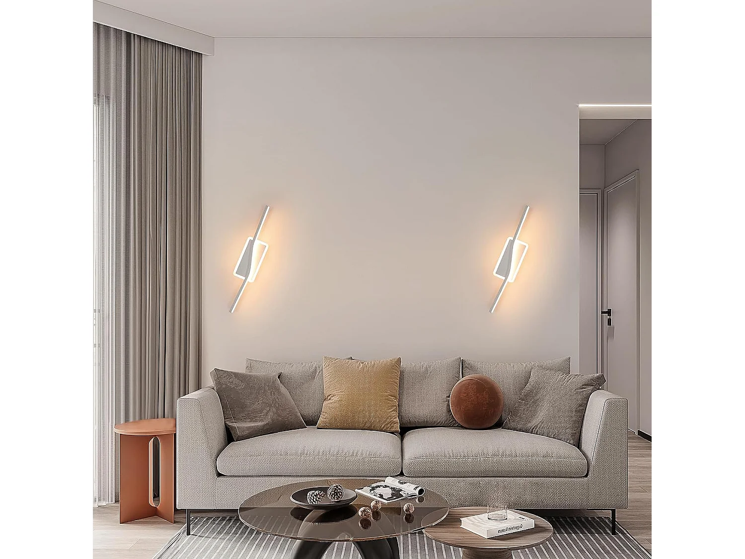 Luz de pared LED moderna, 40*8*6.5cm, blanco caliente 3000k