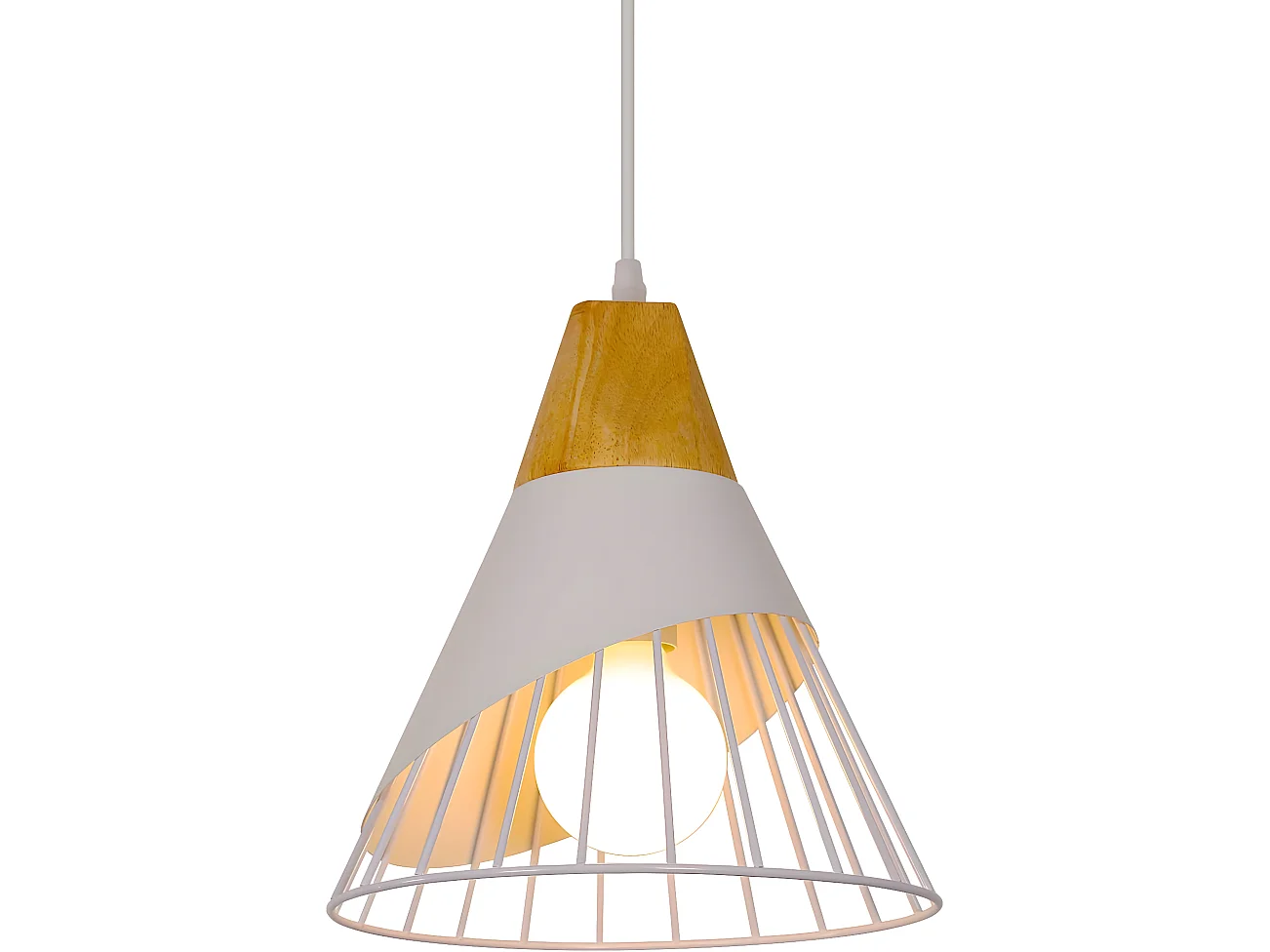 Suspension luminaire industriel,  25 * 25 * 120 CM, en métal lustre blanc rétro industriel