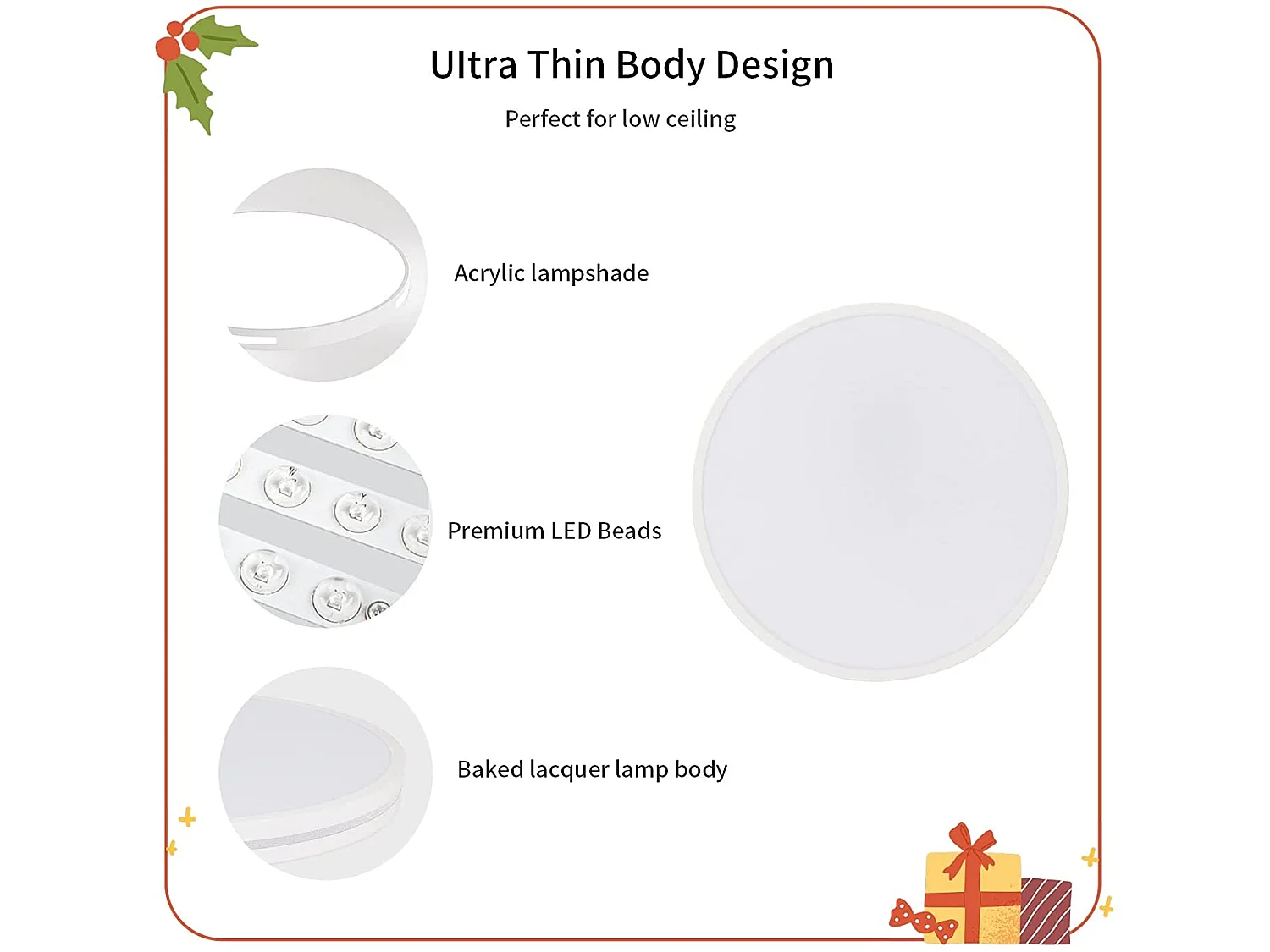 Plafonniers led, lampe de plafond moderne simple, diamètre 30 cm blanc 6500k, luminaire blanc