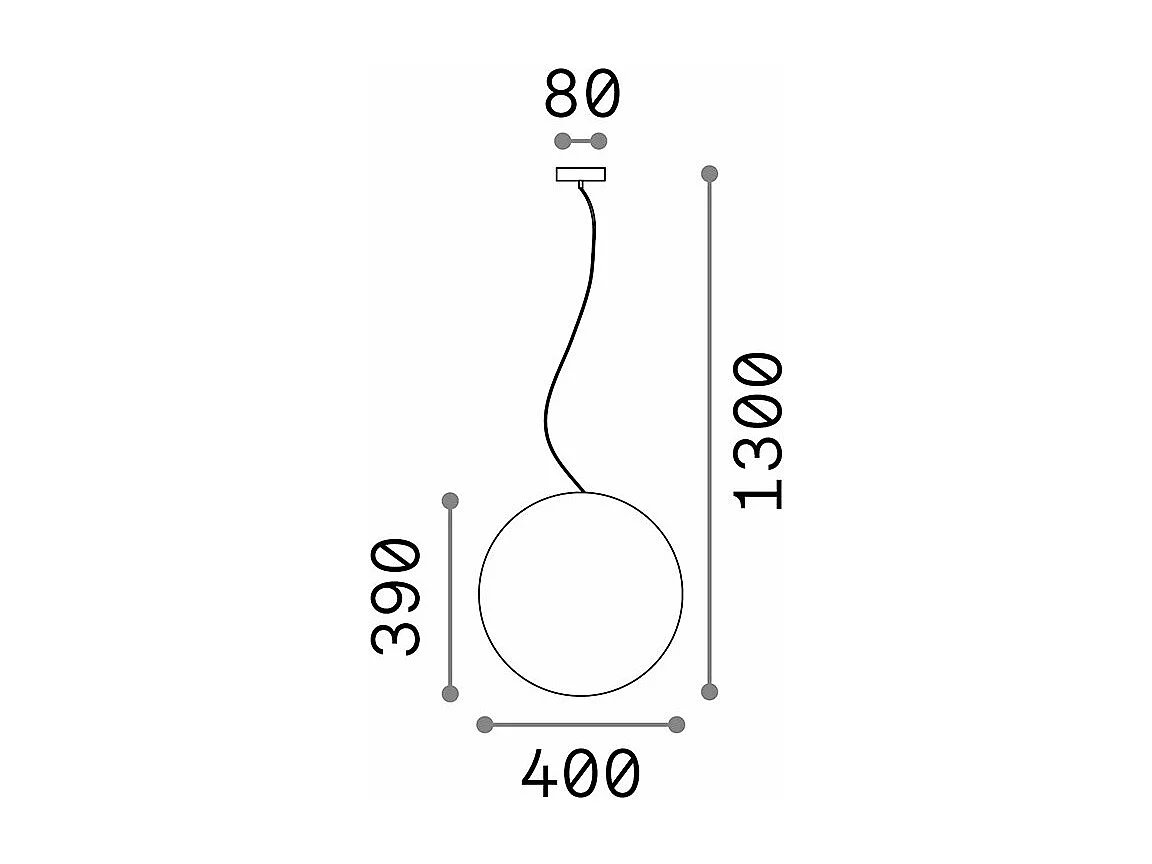 Bolvormige ophanging in opaal kunststof