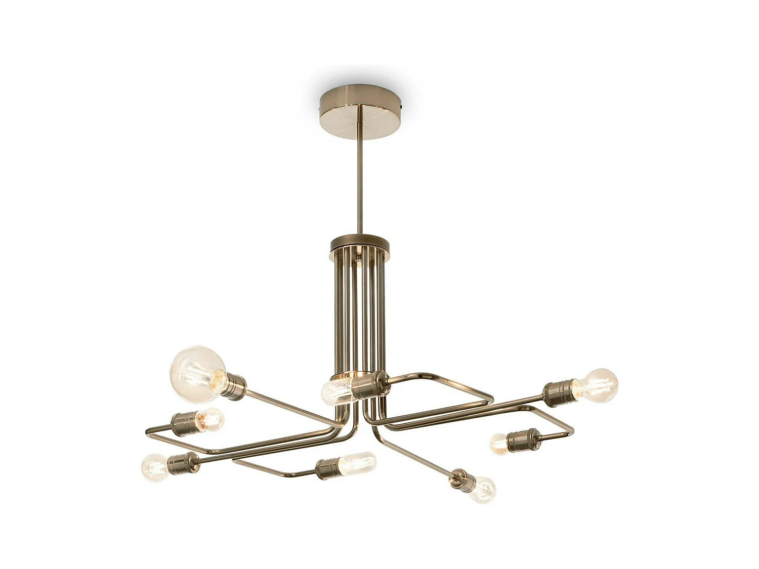 Ideal Lux Triumph - 8 licht Multi Arm Deckenpendelleuchte Antik Messing