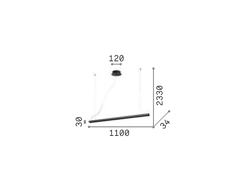 Ideal Lux V-LINE Plafoniera a Sospensione Led Integrata Ottone 3000K