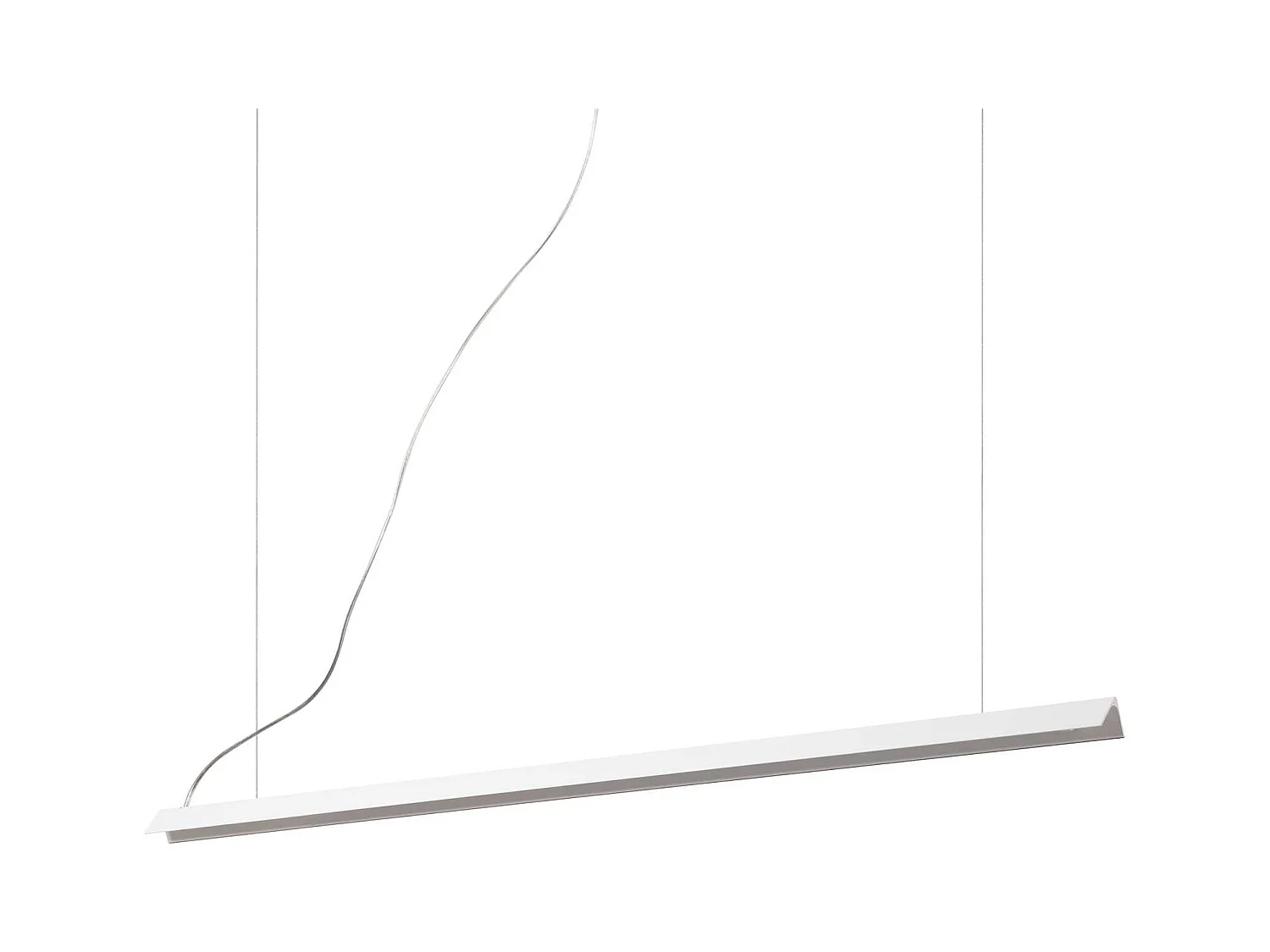 Lampe à suspension LED linéaire en métal finition blanc, diffuseur en silicone opale