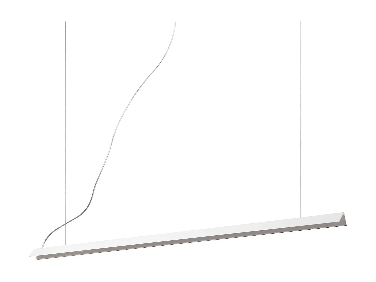 Lineaire LED-hanglamp van metaal met witte afwerking en opalen siliconen diffuser