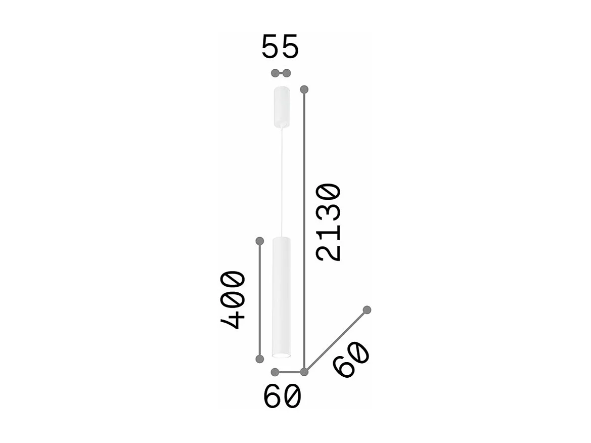 Ideal Lux Tube Luminaire suspendu LED 1 lumière blanc
