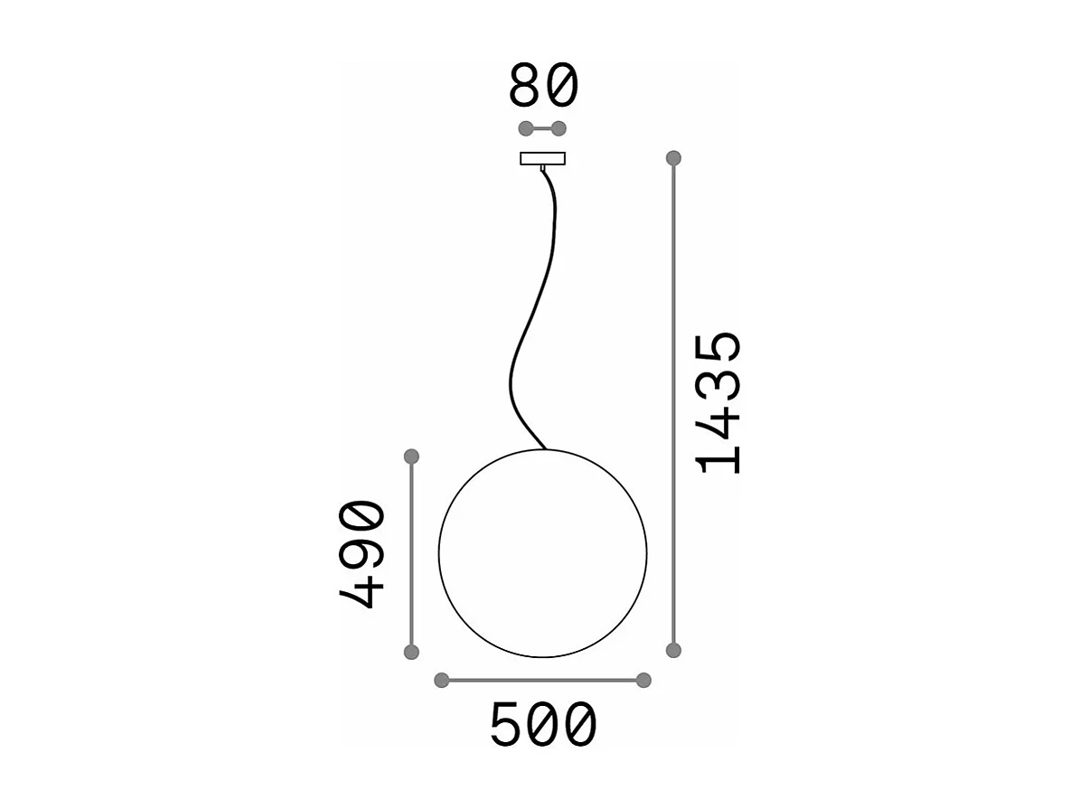 Suspension sphérique en matière plastique opale