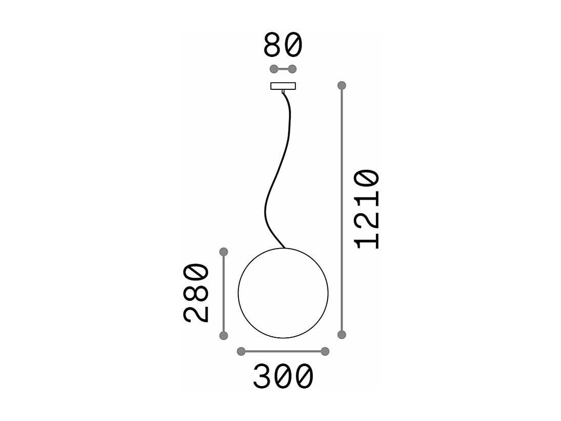 Suspension sphérique en matière plastique opale