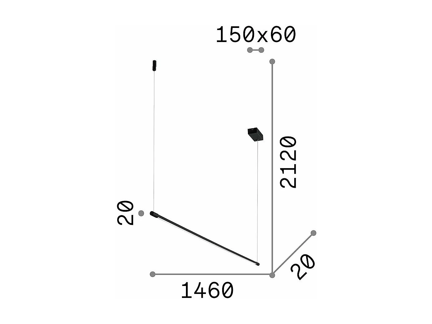 Suspension intégrée linéaire décorative LED Blanc, 3000K