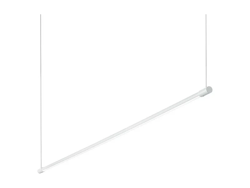 Lineaire ophanging in wit metaal met LED-diffusor van polycarbonaat