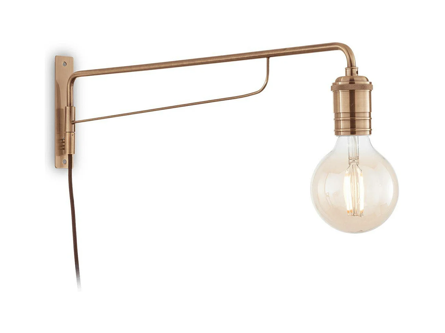 Ideal Lux Triumph Applique murale à 1 lumière, laiton antique
