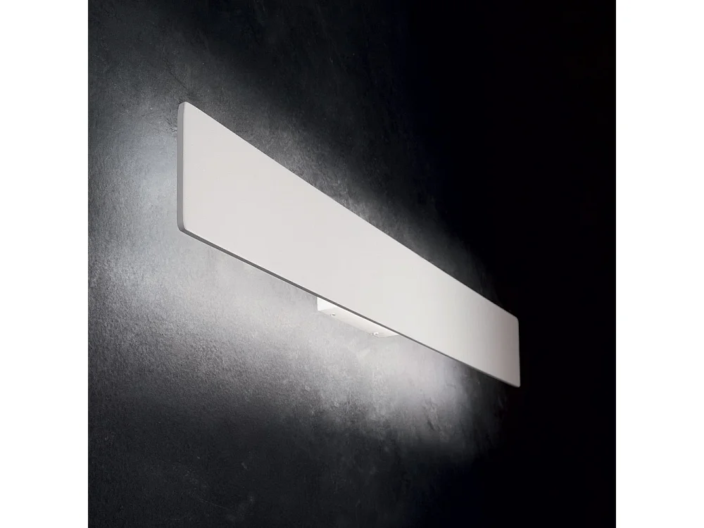 Rechthoekige wandlamp in aluminium met witte afwerking
