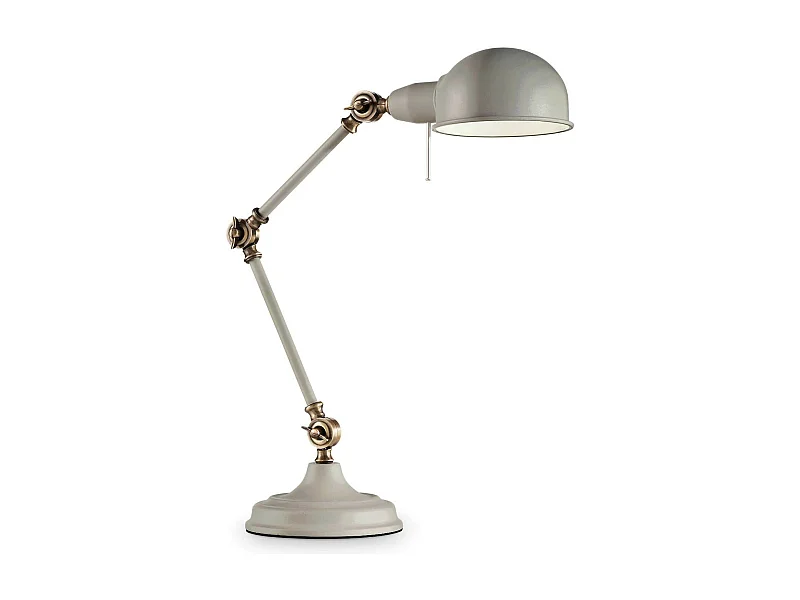 Ideal Lux Truman - 1 Licht verstellbare Tischlampe Weiß, Messing, Grau, E27
