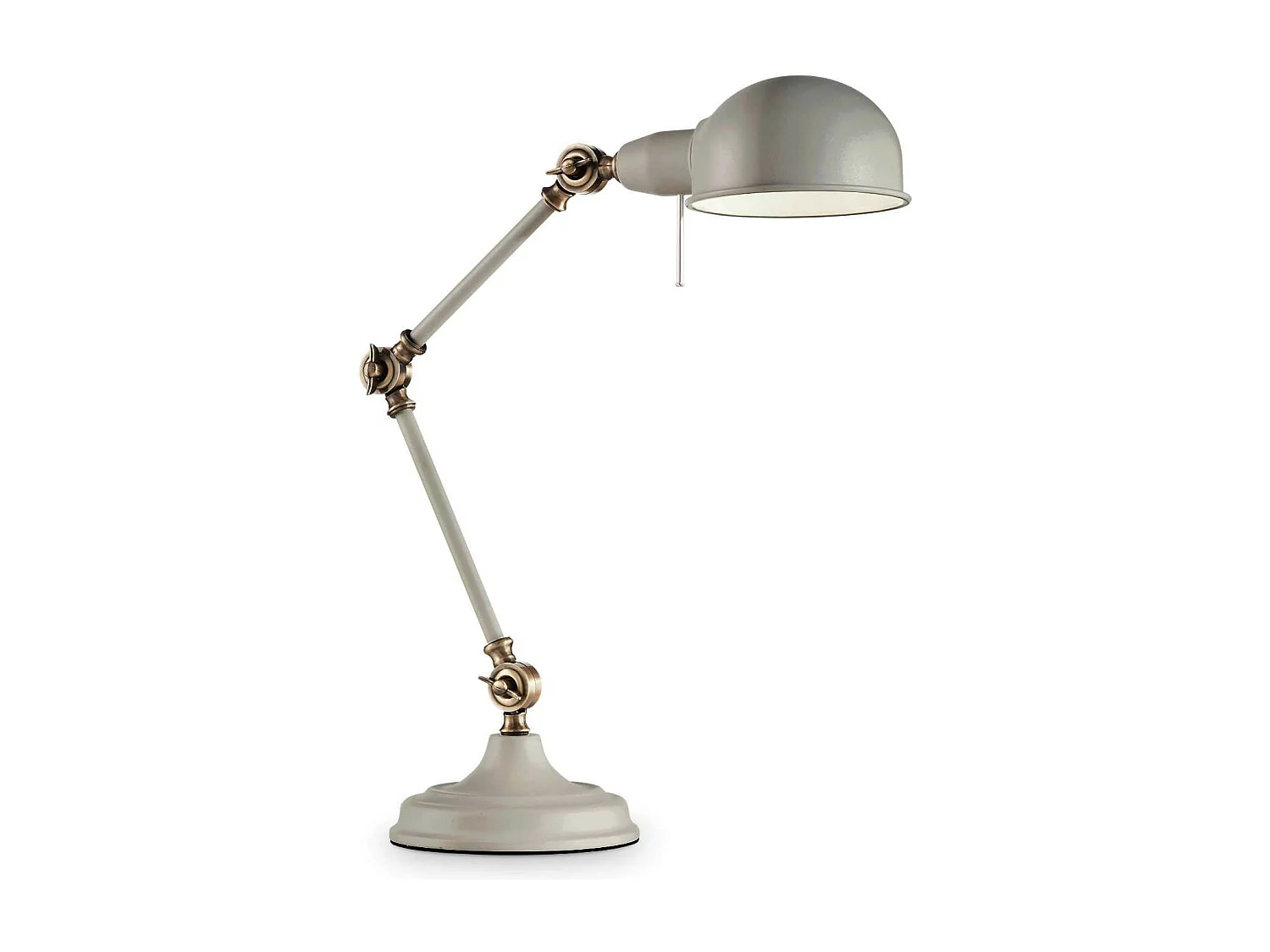 Ideal Lux Truman - 1 Licht verstellbare Tischlampe Weiß, Messing, Grau, E27