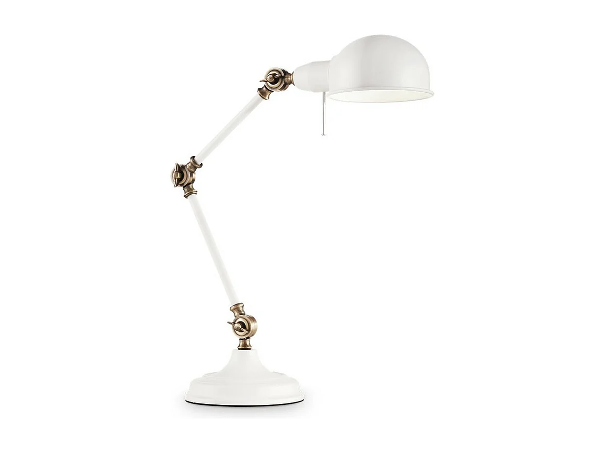 Ideal Lux Truman Lampe de table réglable à 1 lumière, blanc, laiton, E27