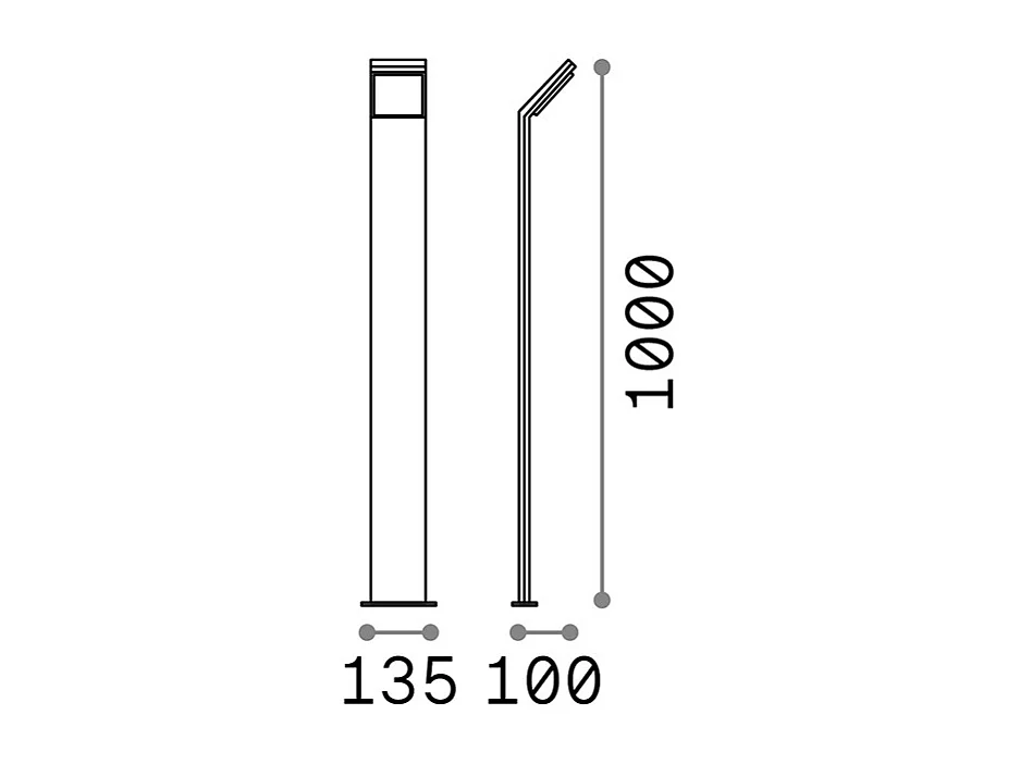 Ideal Lux Style Borne d'extérieur LED 1 lumière anthracite IP54
