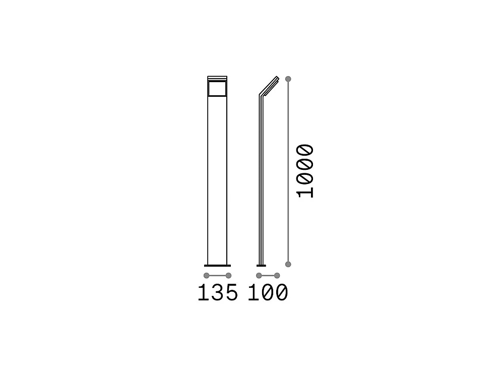 Ideal Lux Style Borne d'extérieur LED 1 lumière anthracite IP54