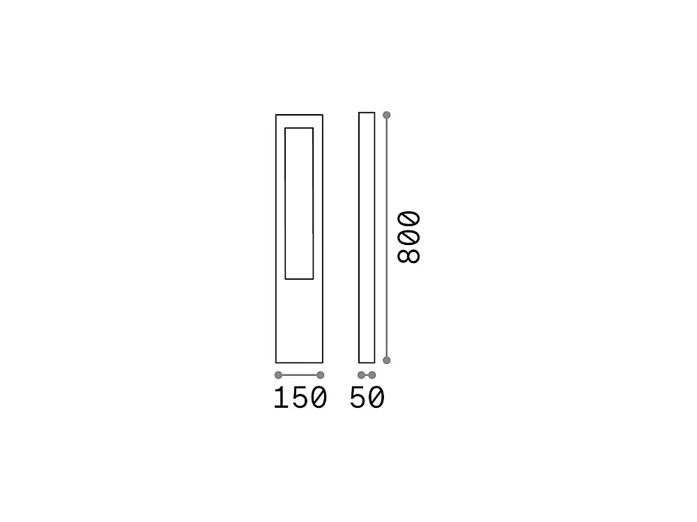 Ideal Lux Vega - 1 Bolardo de exterior ligero Antracita IP44, G9