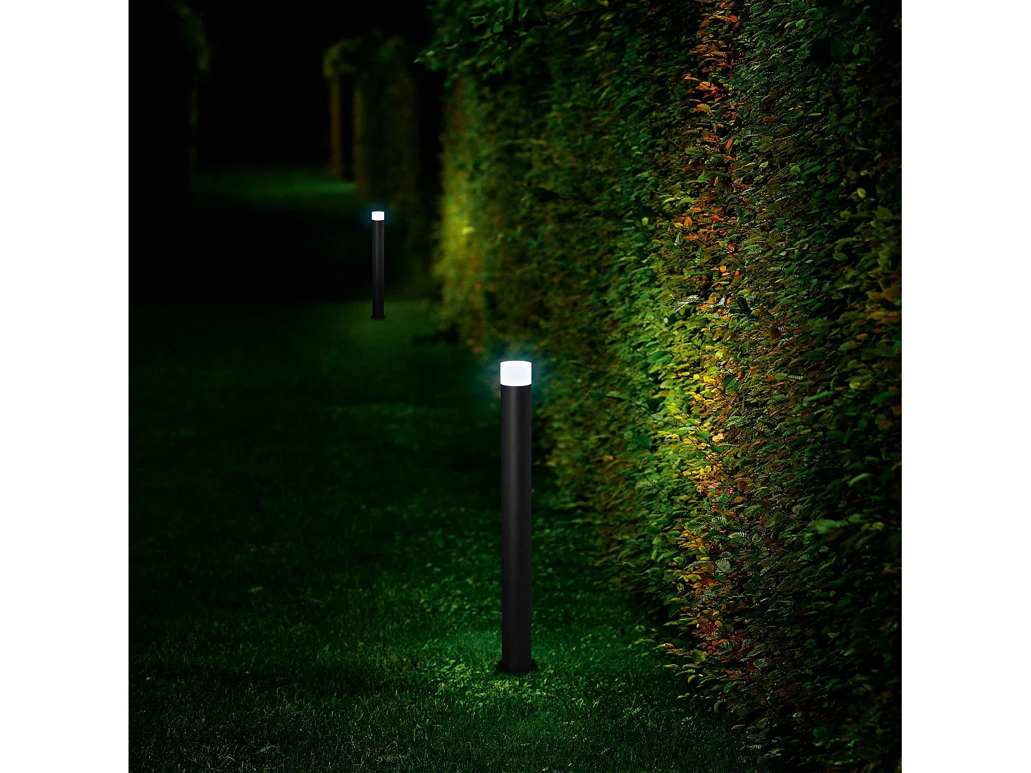 Antracietkleurige metalen tuinpaal met diffuser van acryl