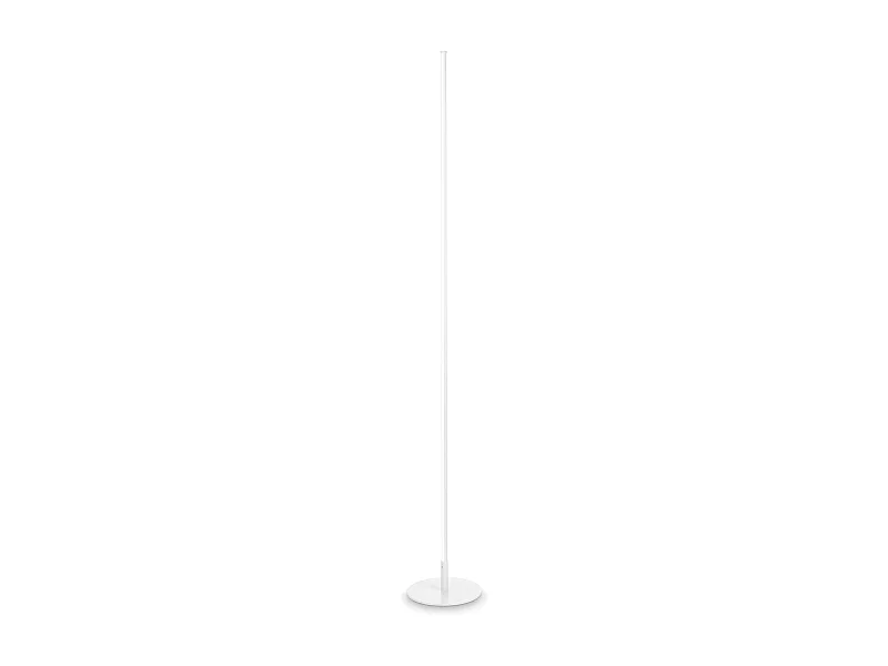 Lampadaire en métal blanc avec diffuseur LED en polycarbonate