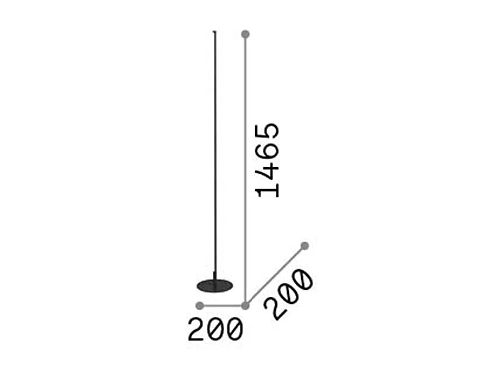 Wit metalen vloerlamp met polycarbonaat LED-diffusor