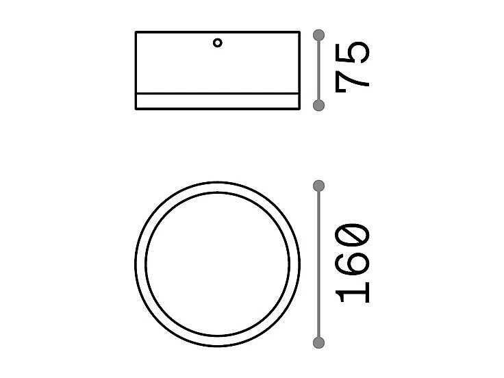 Plafoniera/applique in alluminio antracite diffusore in acrilico