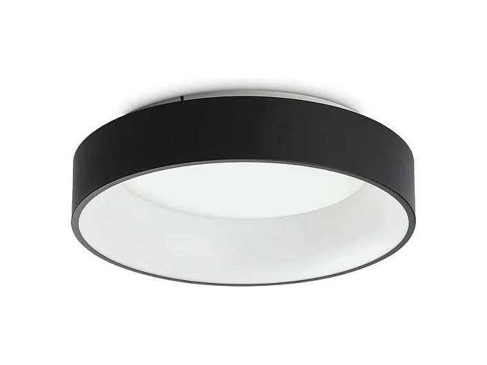 Ideal Lux ZIGGY Luz semiempotrable LED integrada redonda de 45 cm, negra, 3000 K, no regulable