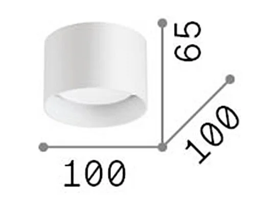 Ideal Lux SPIKE Downlight de Superficie Redondo Negro