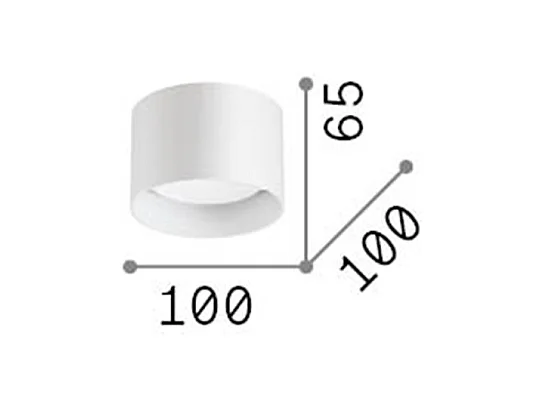 Ideal Lux SPIKE Downlight rond monté en surface blanc