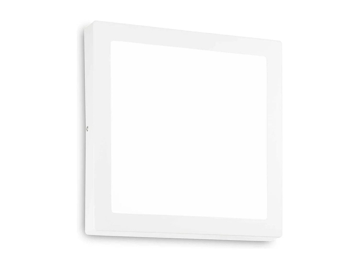 Plafón cuadrado o aplique de metal blanco con luz led