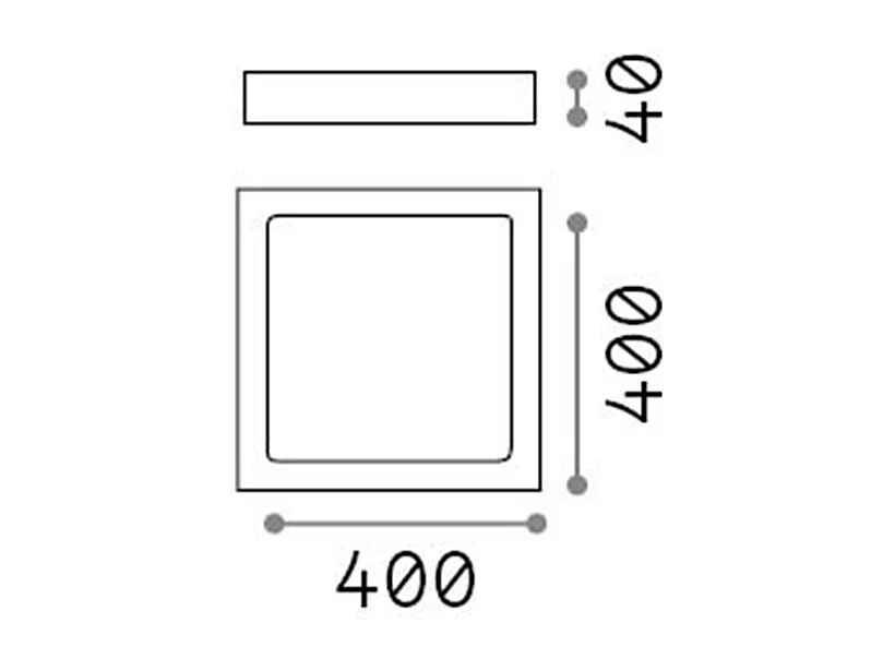 Plafoniera o applique quadrata in metallo bianco con luce led