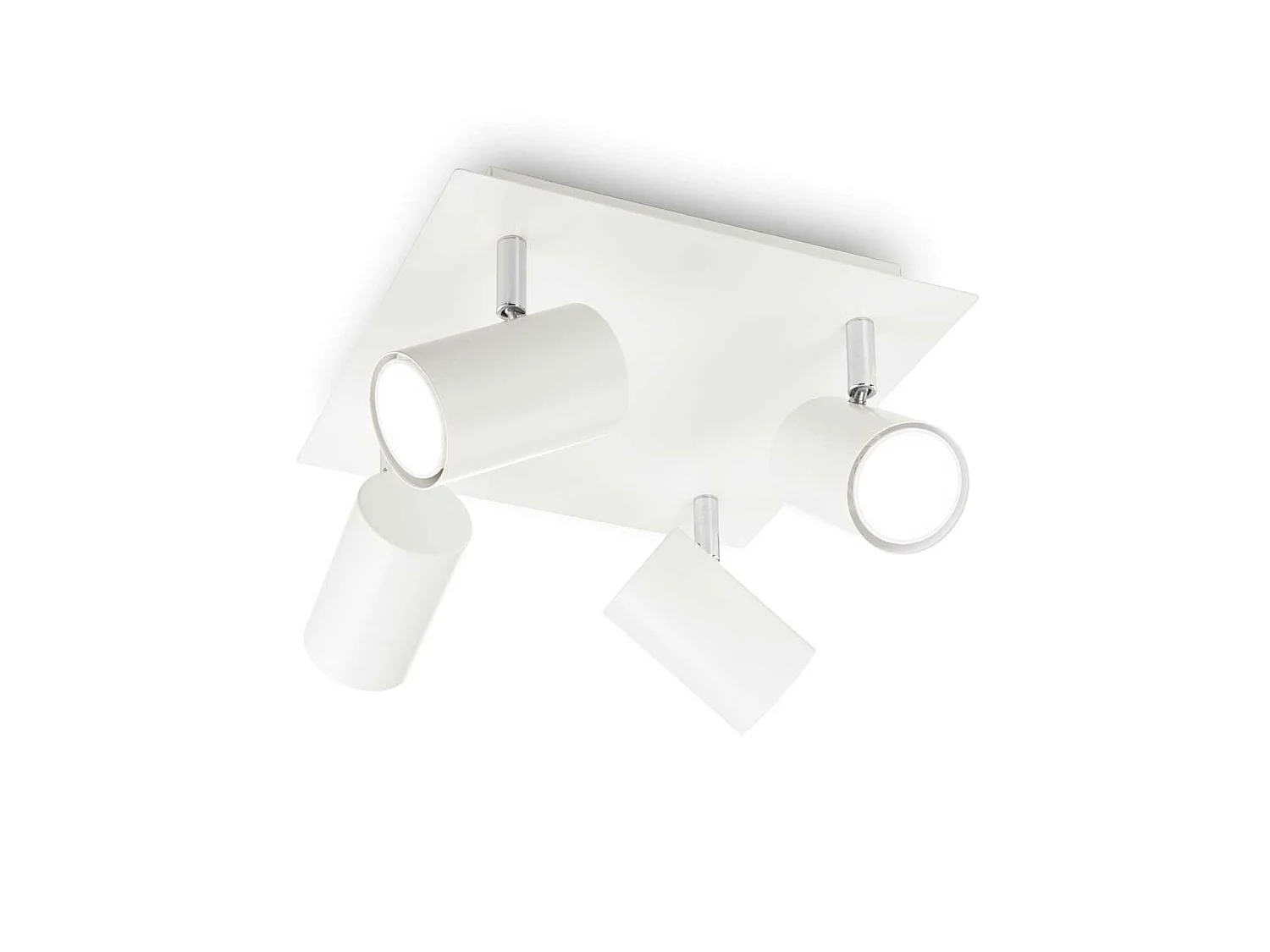 Vierkante wit metalen spot met 4 verstelbare lampen