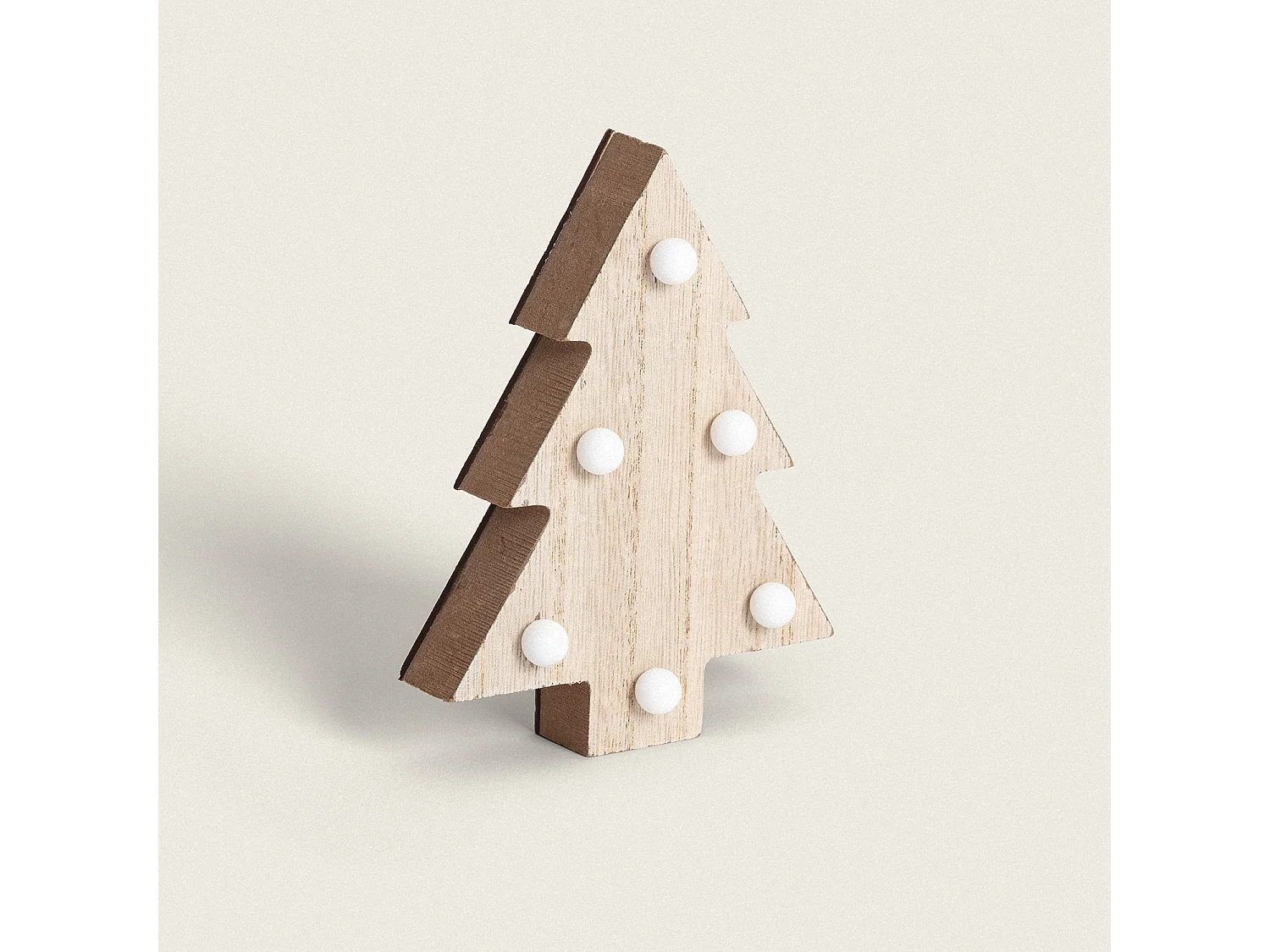 Arbre de Noël Bois LED à Piles Naturel