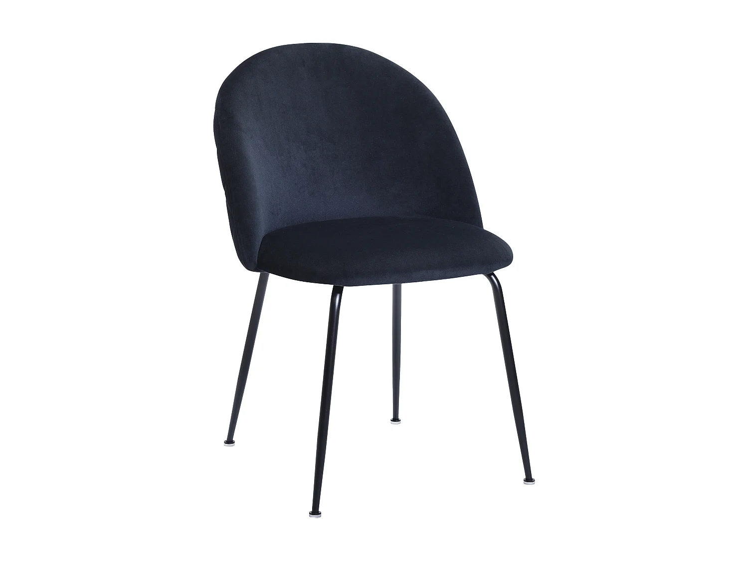 Lot de 6 chaises en velours et acier inoxydable - Noir - MELBOURNE