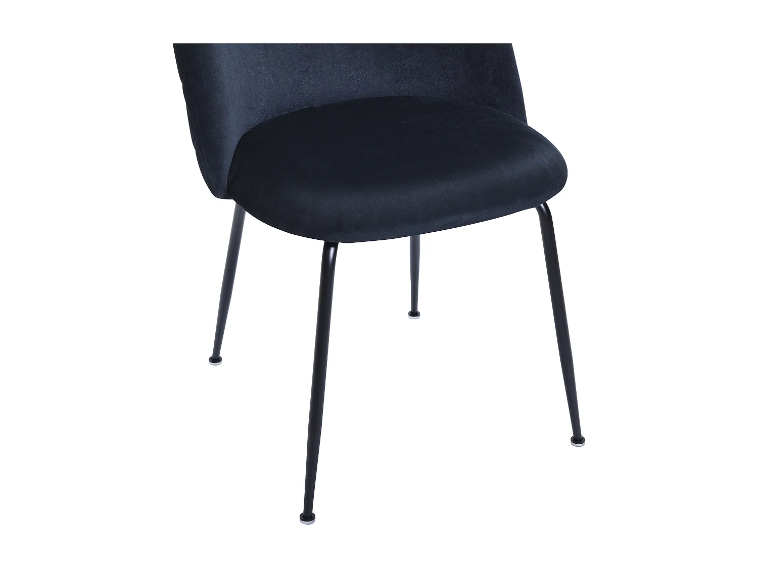 Lot de 6 chaises en velours et acier inoxydable - Noir - MELBOURNE