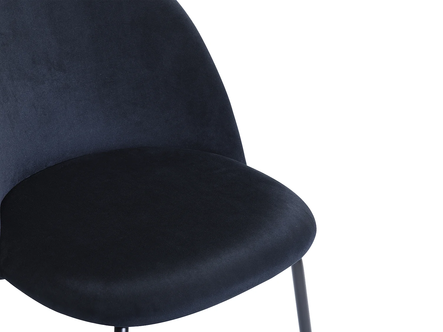 Lot de 6 chaises en velours et acier inoxydable - Noir - MELBOURNE