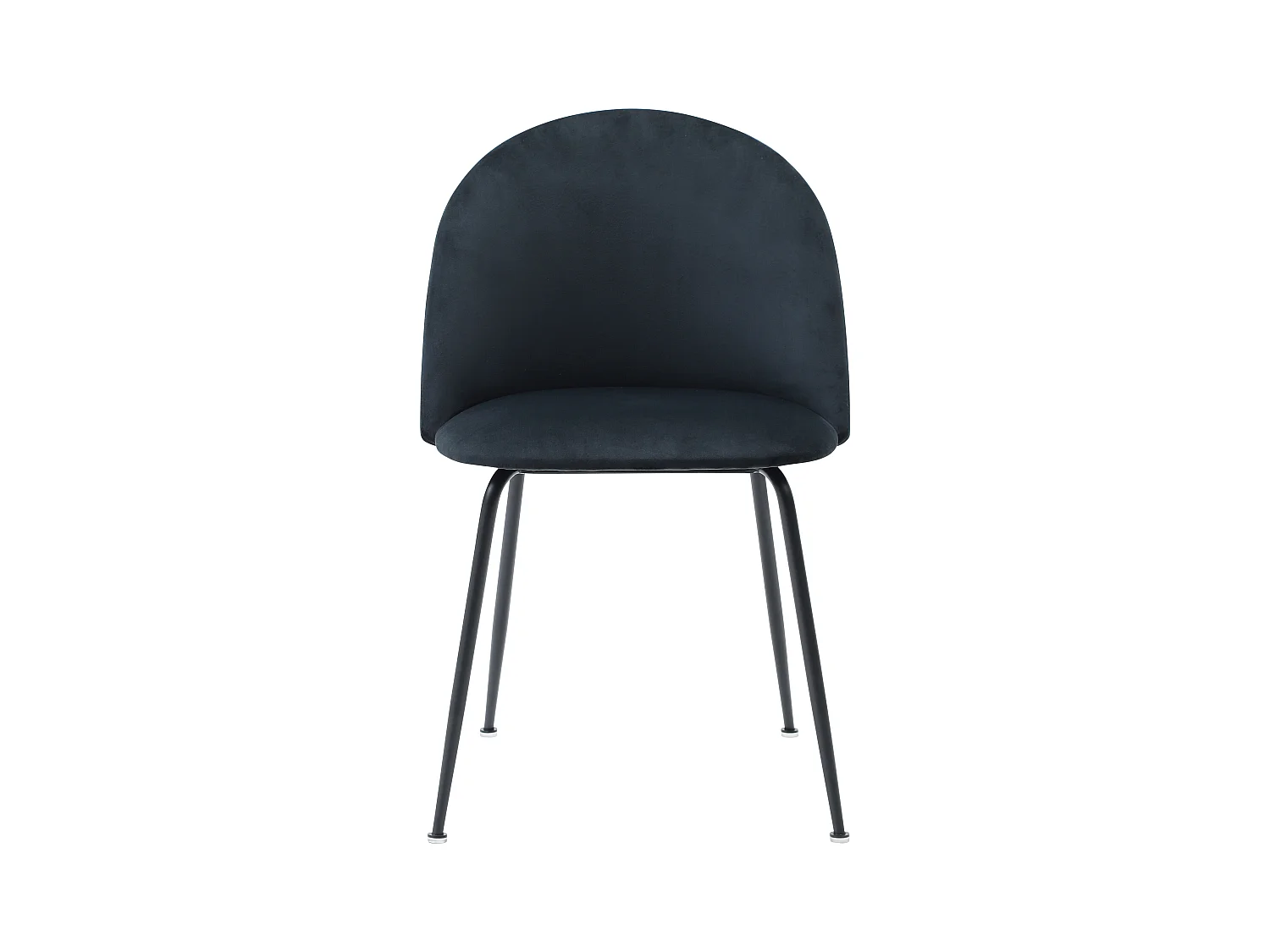 Lot de 6 chaises en velours et acier inoxydable - Noir - MELBOURNE