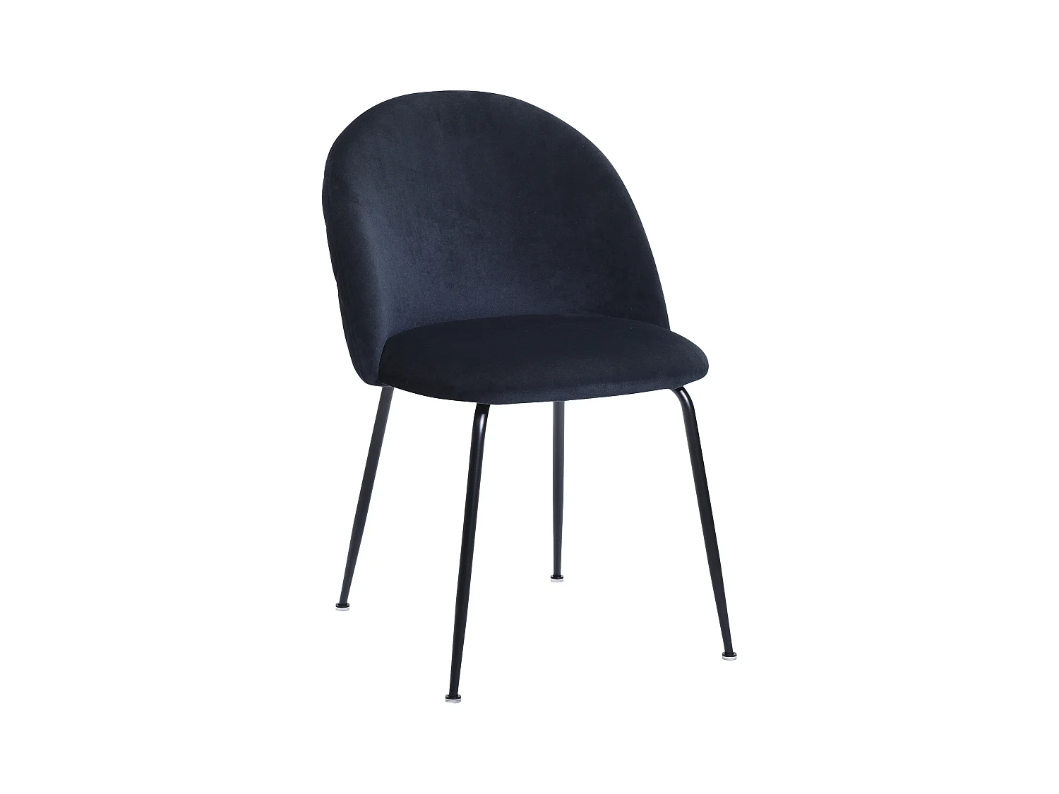 Lot de 6 chaises en velours et acier inoxydable - Noir - MELBOURNE