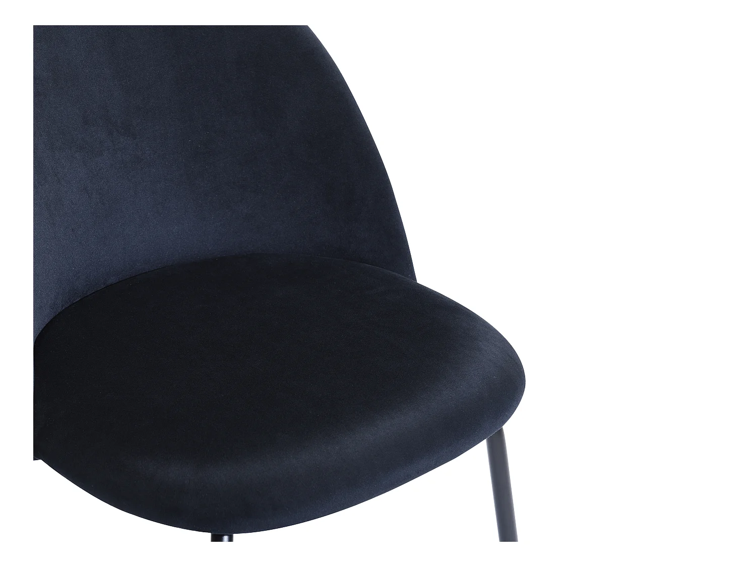 Lot de 6 chaises en velours et acier inoxydable - Noir - MELBOURNE