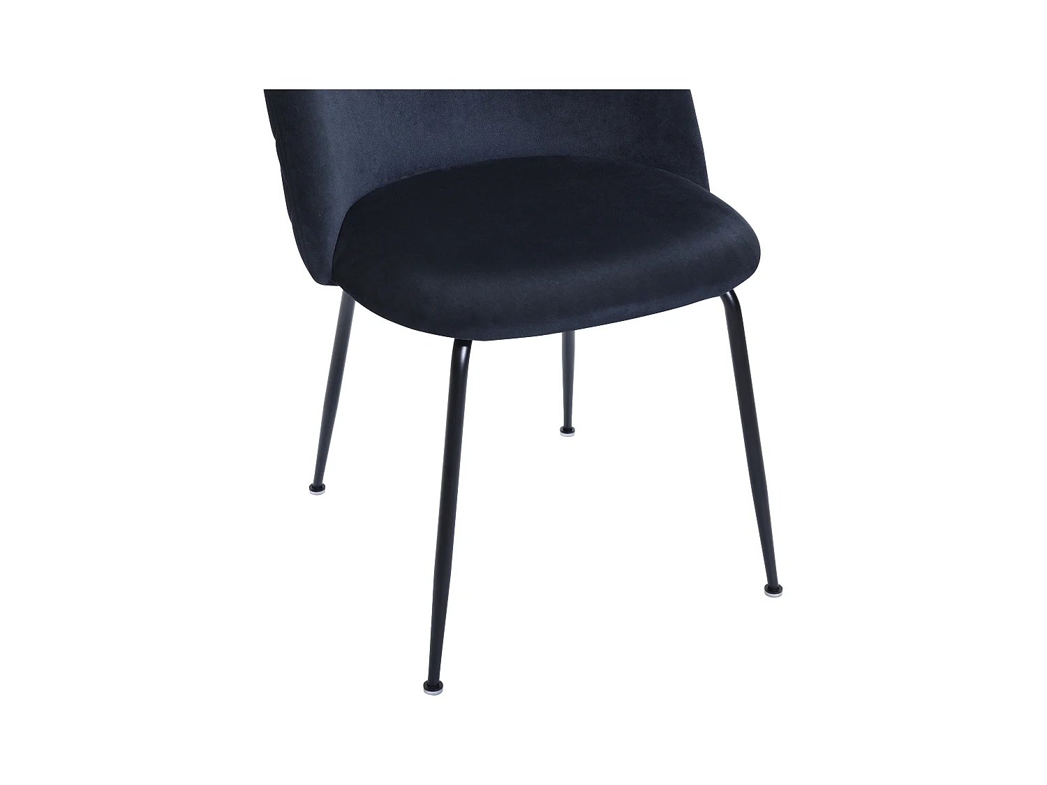 Lot de 6 chaises en velours et acier inoxydable - Noir - MELBOURNE