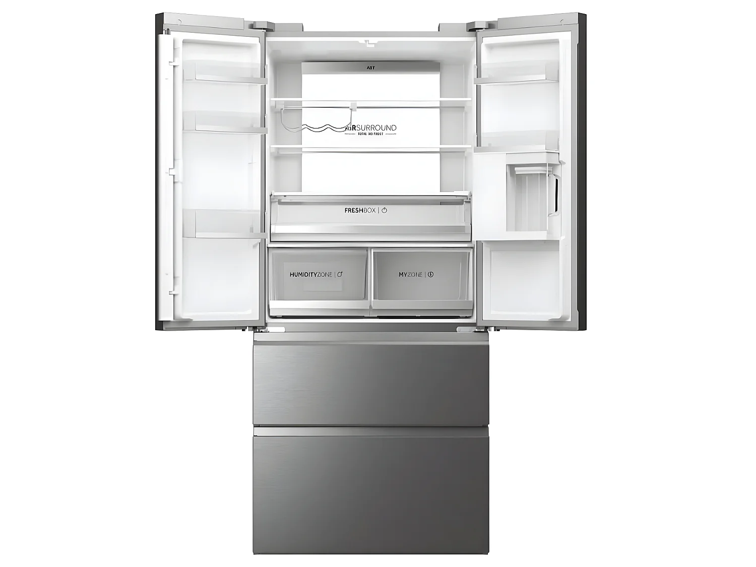 Haier FD 83 Serie 7 HFW7819EWMP Frigorifero Side by Side Libera Installazione 537 L Classe E Platino Acciaio Inossidabile