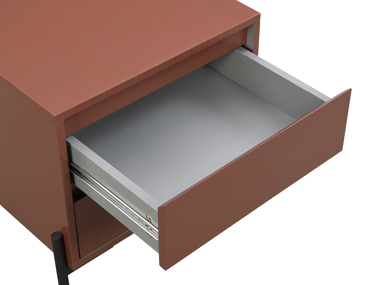 Comodino 2 cassetti MDF e metallo Terracotta e nero - KORASA di PASCAL MORABITO