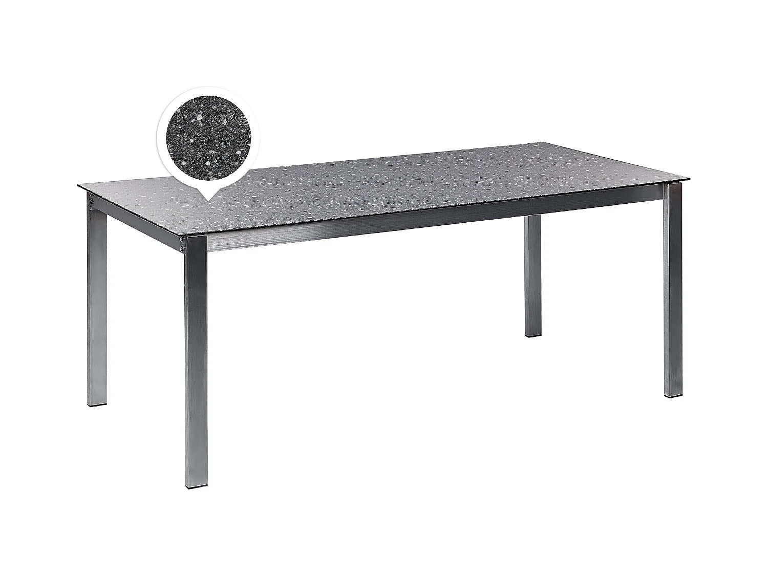 Table de salle à manger de jardin COSOLETO 180 cm 90 cm Verre Noir