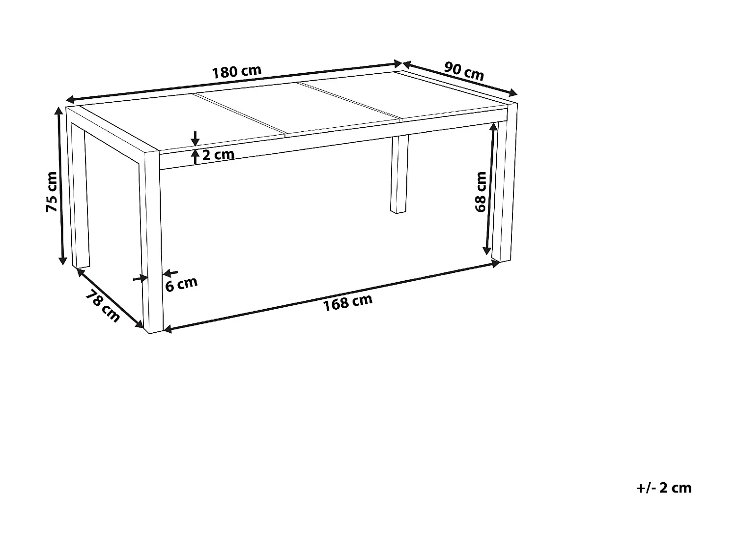 Tuin eettafel COSOLETO 180 cm 90 cm Marmereffect Glas Wit