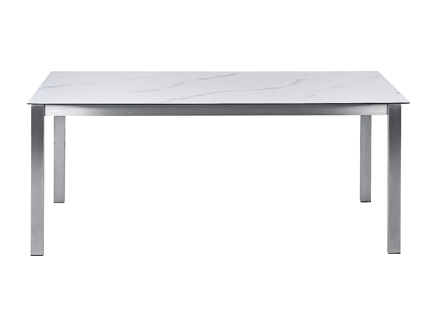 Tuin eettafel COSOLETO 180 cm 90 cm Marmereffect Glas Wit