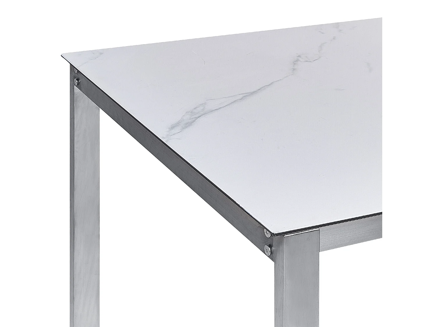 Gartentisch COSOLETO 180 cm 90 cm Marmor Optik Glas Weiss