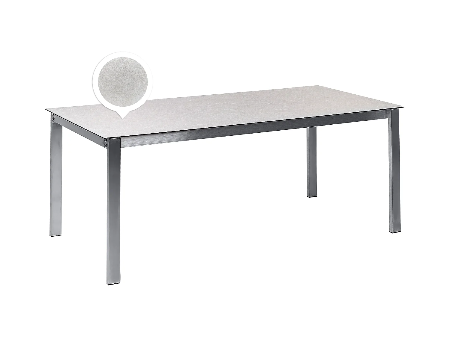 Table de salle à manger de jardin COSOLETO 180 cm 90 cm Verre Blanc