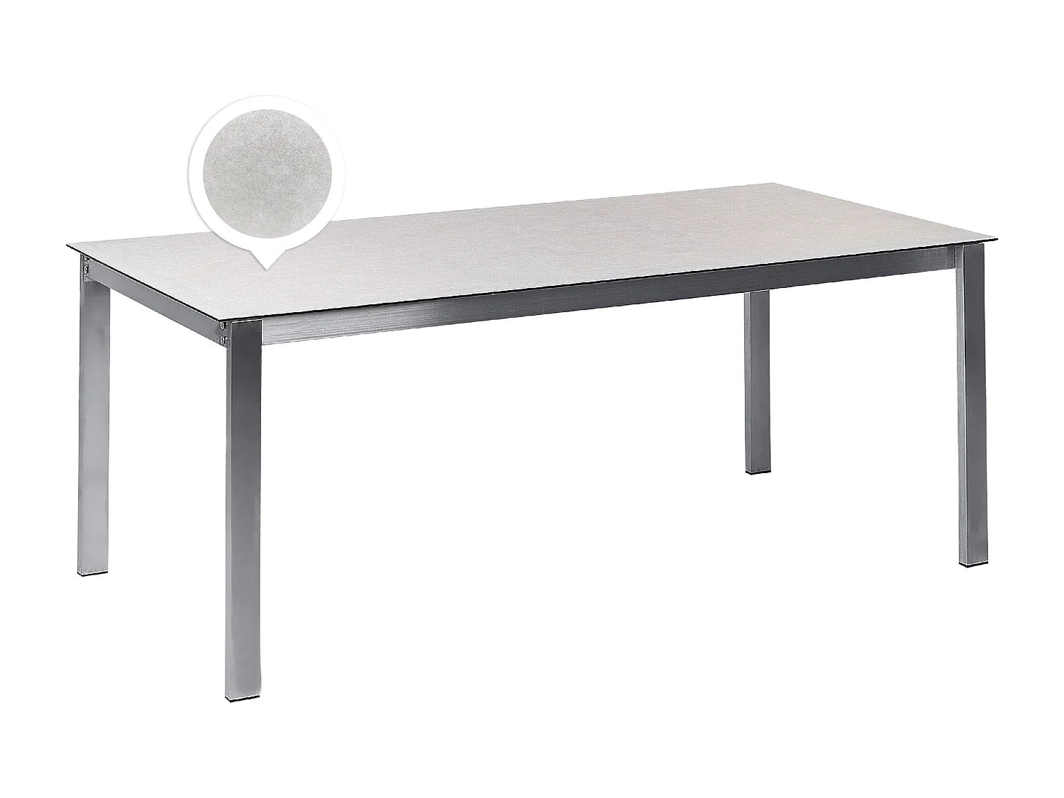 Table de salle à manger de jardin COSOLETO 180 cm 90 cm Verre Blanc